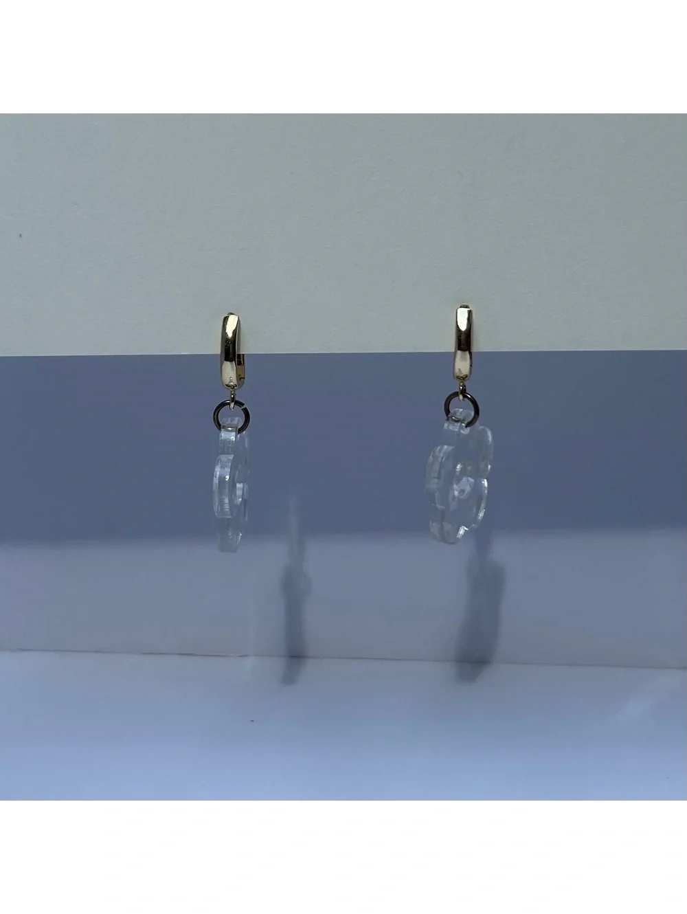 Polly PocketCore Etched Flower and Gold Tone Pierced Dangle Earrings